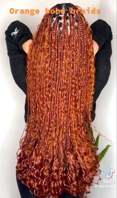 Copper Red Braids, Ginger Goddess Braids, Braided Knots, Hairstyle 2024, Latest Hair Braids, Air Style, Cinnamon Hair, Perfect Hair Color, African Hair Braiding Styles