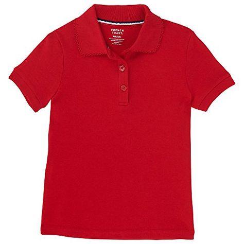 French Toast Girls' Short Sleeve Interlock Polo with Picot Collar French Toast Uniforms, Toddler School Uniforms, French Toast School Uniforms, Girls School Uniform, Polo Shirt Girl, Polo Shirt Colors, Uniform Shirts, Girls School, Girls Uniforms