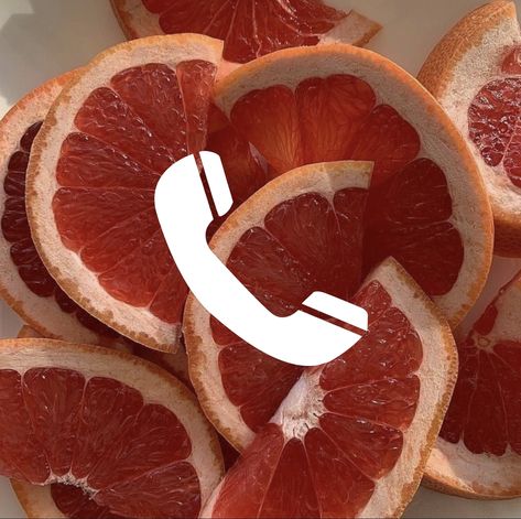 Red grapefruit aesthetic app icon logo shiny phone Grapefruit, Red, White