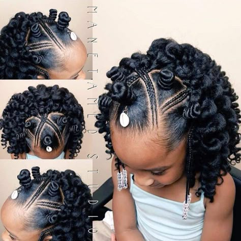 Bantu knot crochet. Back to school styles. Nubian knots. Feed in braids. Bantu knots with mini braids. Natural hair. Kids styles. Kids crochet. Black panther. Crochet Curls, Bob Black, Kid Hair, Lil Girl Hairstyles, Kid Braid Styles, Girl Hairstyle, Natural Hairstyles For Kids, Bantu Knots, Girls Natural Hairstyles