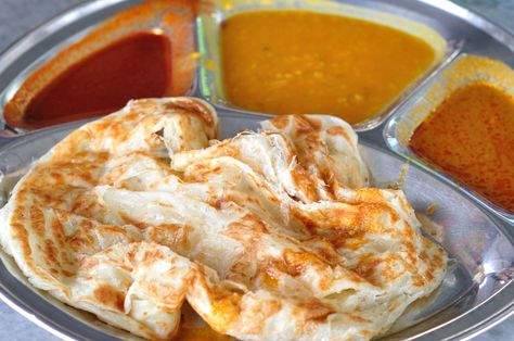 Roti Canai is an all-time Malaysian favourite that is best eaten piping hot with any of your favourite curry. Roti Prata Recipe, Prata Recipe, Roti Canai Recipe, Roti Canai, Food Malaysia, Malaysian Recipes, Pembuat Roti, Malay Food, Travel Malaysia