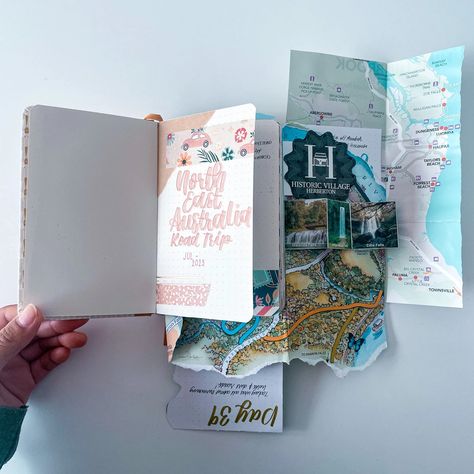 A Minimalist Guide To Travel Journaling Supplies & Journaling On The Go | Archer and Olive Travel Journal Supplies, Journal Essentials, My Travel Journal, Minimal Stationery, Travel Journaling, How To Journal, Folded Maps, Small Doodle, Journaling Supplies