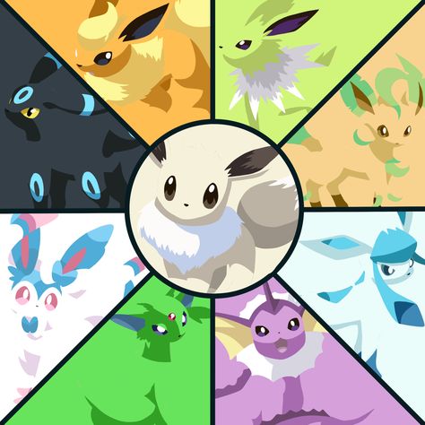 Shiny Eeveelutions, Eevee All Evolutions, Eevee Evolutions All Types, Normal Type Eeveelution, Eevee Pokemon Go, Eveloution Eevee Evolutions, Pokemon Eeveelutions, Pokemon Eevee, Aikido