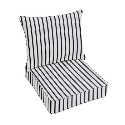 Mozaic Company Sunbrella 2-Piece Lido Indigo Deep Seat Patio Chair Cushion in the Patio Furniture Cushions department at Lowes.com Outdoor Lounge Chair Cushions, Lounge Chair Cushions, Patio Chair Cushions, Outdoor Seat Cushions, Patio Furniture Cushions, Furniture Shopping, Outdoor Chair Cushions, Deep Seat Cushions, Outdoor Seat