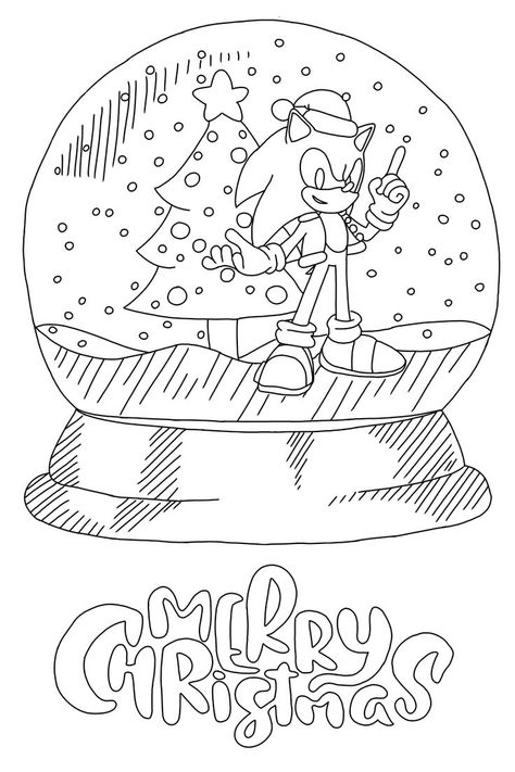 Coloring Pages Sonic, Coloring Pages Cartoon, Sonic Tails Knuckles, Sonic Coloring Pages, Ninja Turtle Coloring Pages, Hedgehog Christmas, Christmas Coloring Sheets, Printable Christmas Coloring Pages, Cartoon Coloring