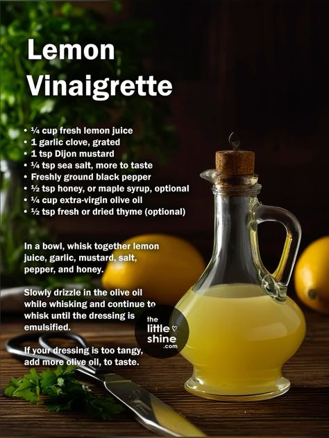 Lemony salad dressing Apple Cider Vinegar Dressing Recipe, Vinegar Dressing Recipe, Healthy Homemade Salad Dressing Recipes, Salad Dressings Homemade, Healthy Homemade Salad Dressing, Salads Dressing Recipes, Lemon Salad Dressing, Apple Cider Vinegar Dressing, Cider Vinegar Dressing