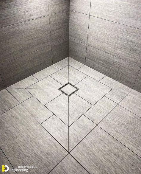 Bathroom Tile Flooring Ideas, Tile Flooring Ideas, Laundry Room Tile, Drain Tile, Laundry Room Flooring, Bathroom Plans, Bathroom Shower Design, Shower Floor Tile, Bathroom Drain