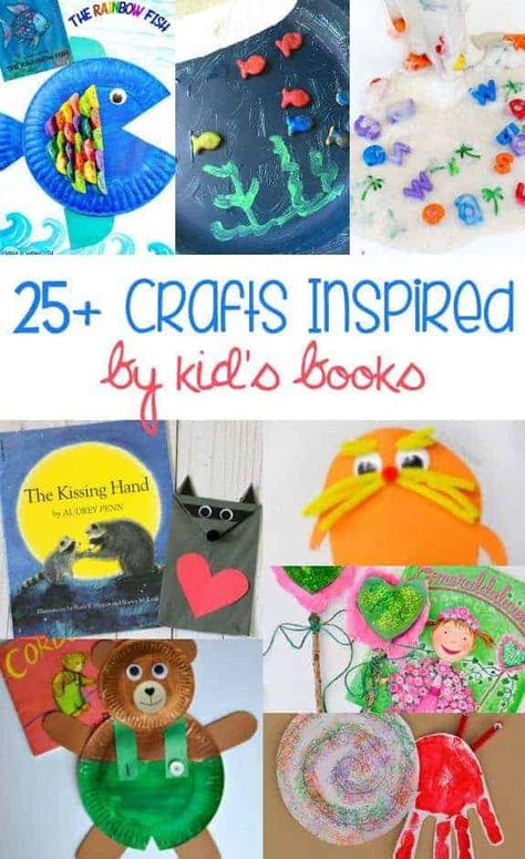 Looking for a fun way to reinforce what your kids are reading? These crafts are great ideas to help your kids learn and have fun at the same time, Book Themed Crafts, Storybook Crafts, Storytime Crafts, Childrens Books Activities, Arts And Crafts For Adults, Library Activities, Best Crafts, Easy Arts And Crafts, Art And Craft Videos