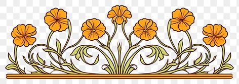 Art Nouveau Marigold, Art Nouveau Graphic Design, Art Nouveau Interior, Green Witch, Sketch Inspiration, Plant Art, Free Png, Cricut Projects, Embellishments