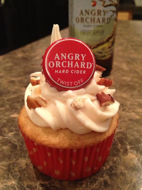 Angry Orchard Cupcakes Angry Orchard Cupcakes, Angry Orchard, Hard Cider, Cider, Cupcake Cakes, Sweet Tooth, Baking, Turn Ons, Cake