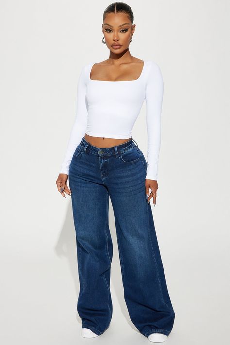 Women's Darla Drop Waist Stretch Jeans in Dark Wash Size 14 Plus by Fashion Nova Book Closet, Fashion Nova Outfits, Streetwear Fashion Women, Curve Dresses, Beautiful Blouses, College Outfits, Drop Waist, Aesthetic Fashion, Stretch Jeans