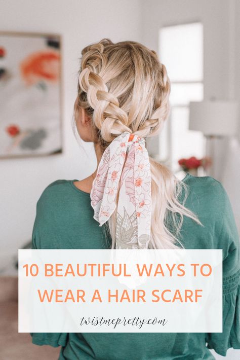 have Braid Scarf Into Hair, Scarf Braided Into Hair, Hair Scarf Updo, French Braid Ponytail, Braid Trends, 10 Ways To Wear, Outfit Planning, Braided Scarf, New Hair Trends