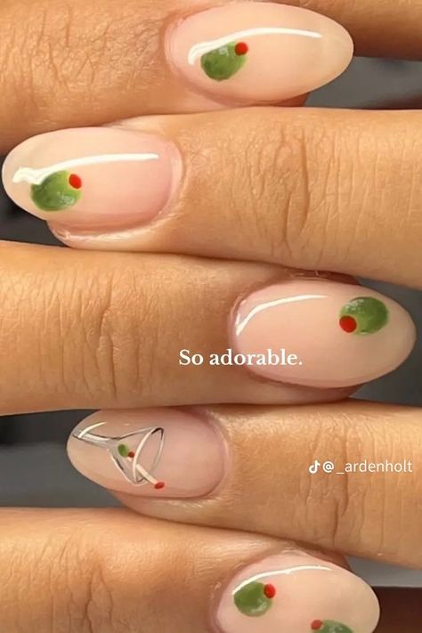 Martini nails Red Chili Pepper Nails, Red Festival Nails, A Toni Bit Older, Martini Nail Art, Martini Glass Nails, Bartender Nails, European Nails, Doll Activities, Martini Nails