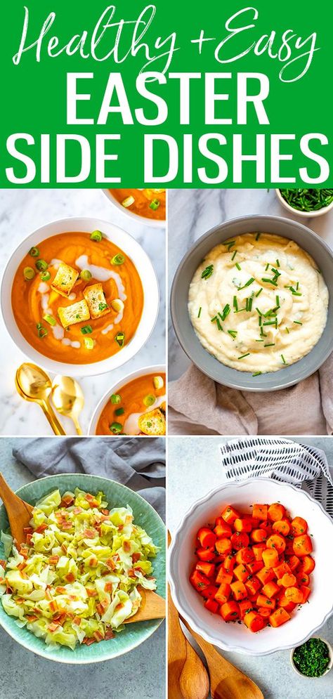 These healthy Easter Side Dishes are the best for any spring gathering. You can even make them ahead of time so Easter dinner's easy! #easter #sides Easy Easter Sides, Healthy Easter Side Dishes, Easter Dinner Side Dishes, Easter Vegetables, Timeless Recipes, Easter Dinner Sides, Easter Sides, Easy Holiday Side Dishes, Cream Of Asparagus Soup