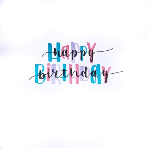 Happy Birthday Hand Lettering, 30th Birthday Quotes, Happy Birthday Calligraphy, Happy Birthday Writing, Happy Birthday Font, Happy Birthday Icons, Happy Birthday Words, Happy Birthday Template, Simple Birthday Cards