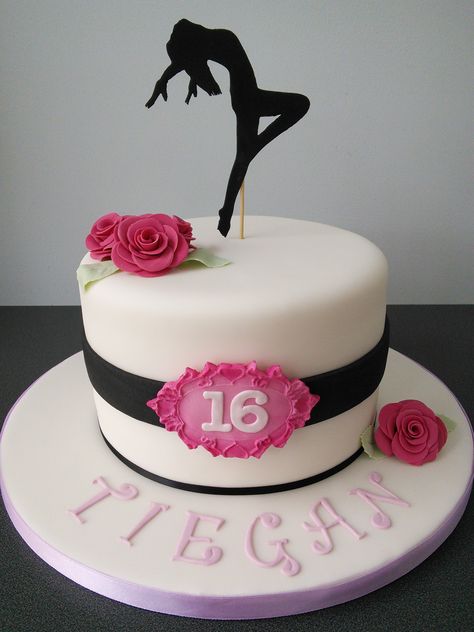 Dancer 16th birthday cake Birthday Cake For Dancer Girl, Dance Birthday Cake, Cake For Mother, Gymnastics Birthday Cakes, Dance Cake, Dancer Cake, 16th Birthday Cake, Dance Theme, 14th Birthday Cakes