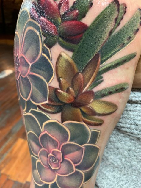 Succulent Shoulder Cap Tattoo, Succulent Sleeve Tattoo, Suculentas Tattoo, Cactus Tattoo Sleeve, Skin Sins, Succulent Tattoos, Succulent Tattoo Ideas, Tat Sleeve, Lace Sleeve Tattoos