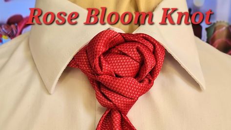 Tie Roses Diy, How To Tie A Rose Knot, Rose Tie Knot, How To Make A Tie, Bow Tying, Tie A Necktie, Necktie Crafts, Tie Ideas, Neck Tie Knots