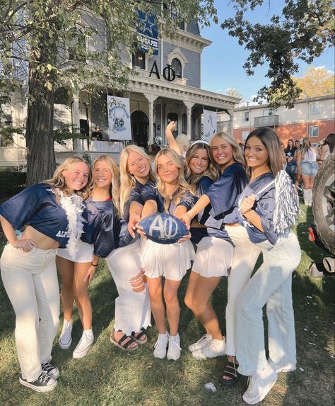 Nfl Bid Day Theme, Football Bid Day Theme, Tri Delta Recruitment, Spirit Week Themes, Sorority Themes, Cowboy Cheerleaders, Recruitment Themes, Sorority Girls, Sorority Bid Day