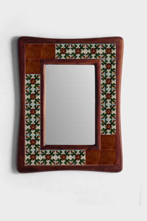 Brown and White Tile Wall Hanging Mirror in a brown wooden frame will add a touch of elegance to your home. Unique, hand painted tiled mirror stands over a foot tall and is perfect to complement your existing décor. Wood : Sagwana This product has been made by hand, it may slightly vary in color from the picture. Delivery time is normally 4 to 6 business days. Note : We do not accept returns or exchanges unless the item you purchased is defective. White Tile Wall, Tiled Mirror, New Kitchen Doors, Tile Mirror, Wall Hanging Mirror, Custom Mirror, Handmade Mirrors, Custom Mirrors, Hanging Wall Mirror