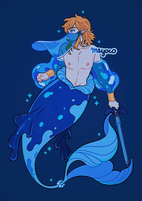 meyo 🌸 ALL STORES OPEN on Twitter: "Merman Link 🌊✨… " Mermaid Images, Fantasy Drawings, Mermaids And Mermen, Creating Characters, Fantasy Creatures Art, Mermaid Art, Art Poses, Cool Art Drawings, Creature Art