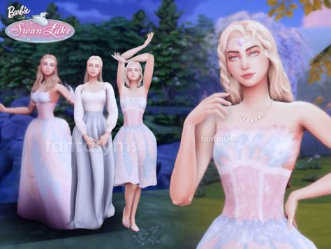 Sims 4 Selkie Dress, Sims 4 Swan Lake, Sims 4 Barbie Movie Cc, Sims 4 Balletcore Cc, Sims Barbie Cc, Ballet Core Sims 4 Cc, Sims 4 Barbie Dress, Sims4 Cc Barbie, Sims Cc Barbie