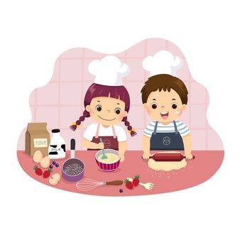 Premium Vector | Happy cute little kid boy and girl do chores cleaning floor Cartoon Siblings, Baking Together, Kitchen Cartoon, Phone Wallpaper Boho, Hobbies For Kids, Kids Vector, Family Cartoon, Illustration Cartoon, Yoga For Kids