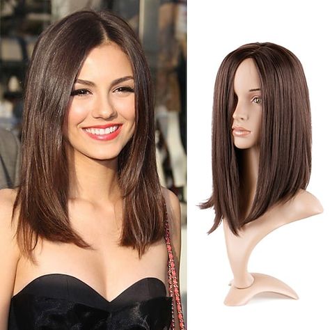 Very Long Bob, Ballet Stretches, Straight Bob Hairstyles, Natural Wigs, Long Bob Hairstyles, Hair Setting, Brown Wig, Long Straight Hair, Medium Length Hair Cuts