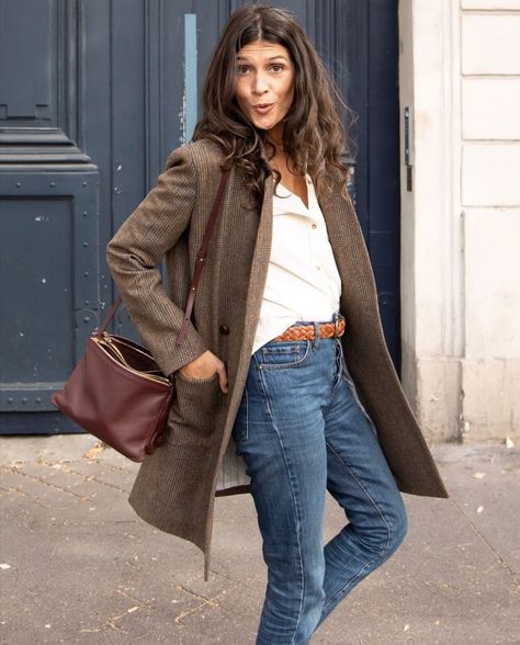 Charlotte Husson, Mister K, Brown Blazer Outfit, Stylish Capsule Wardrobe, Parisian Outfits, Street Style Fall Outfits, Classic Girl, Older Women Fashion, Autumn 2023