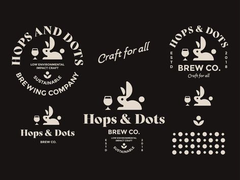 Hops and Dots Brewery Logo - Design Toolkit by Nick Budrewicz for VIA Creative on Dribbble Environmental Crafts, Brewery Logo Design, Brewery Logos, Craft Beer Brands, Hops Plant, Brewery Logo, Food Logo Design Inspiration, Dog Logo Design, Brewery Design