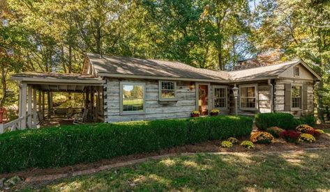 Acreage Wednesday ~ c.1948 Ranch Home For Sale in Greenbrier, TN $440,000 - OLD HOUSE CALLING #ranchstylehomes #oldhouses #loghomes Old Ranch House, Brick Floors, Entrance Kitchen, Wood Mill, Ranch Exterior, Old Houses For Sale, Ranch Home, Brick Flooring, Period Furniture