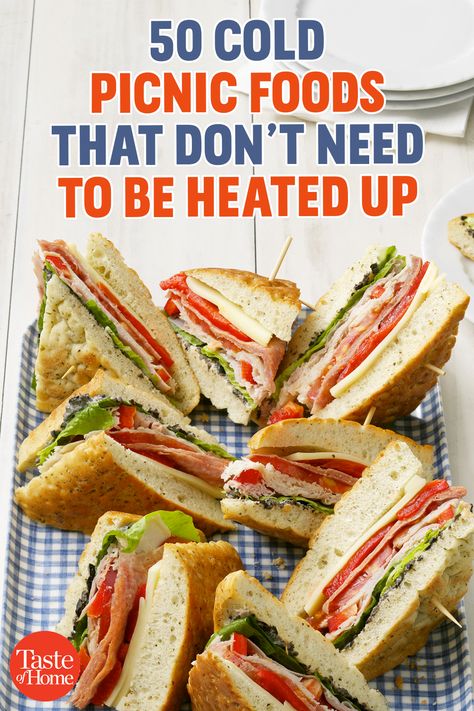 50 Cold Picnic Foods That Don't Need To Be Heated Up Cold Picnic Foods, Family Picnic Food, Family Picnic Foods, Easy Picnic Food, Cold Picnic, Picnic Sandwiches, Picnic Lunches, Summer Corn Salad, Beach Meals