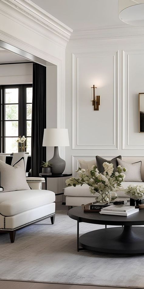 Coco Chanel couture | New inspiration in Chanel's Style ❤ | Facebook Chanel Inspired Interiors, Chanel Apartment, Coco Chanel Home, Chanel Interior Design, Chanel Living Room, Coco Chanel Apartment Paris, Coco Chanel Suite Ritz Paris, Paris Living Rooms, Chanel Store Aesthetic Black And White