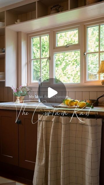 Anita Russell on Instagram: "My most asked question of all time:

How did I make the kitchen curtain rail to hide my appliances 

I am answering it here, and next up will be how I made the curtains, so stay tuned ❤️

If you like this format, please give it a like, comment, and save as it will help me gauge what you want to see!

Thank you!

Would you try and make one? It's so easy!

Wooden dowel: @bandq_uk 
Bracket: @plumbingsuperstoreuk 

#diy #cottage #kitchen #kitchendiy #diykitchen
#cottagestyle #cottagekitchen #cosycottage #smallhomes #countryliving #scandinaviankitchen #rusticinterior #cottagecoreaesthetic #redkitchen #brownkitchen #ganache #diyhacks" Diy Cottage Kitchen, Diy Cottage, Curtain Rails, Brown Kitchens, Most Asked Questions, Kitchen Curtain, Cottage Core Aesthetic, Scandinavian Kitchen, Red Kitchen