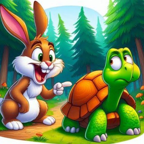 Rabbit And Tortoise, The Hare And The Tortoise, Hare And The Tortoise, The Tortoise And The Hare, Tortoise And The Hare, Burst Out Laughing, Chores For Kids, Cute Cartoon Drawings, Short Trip