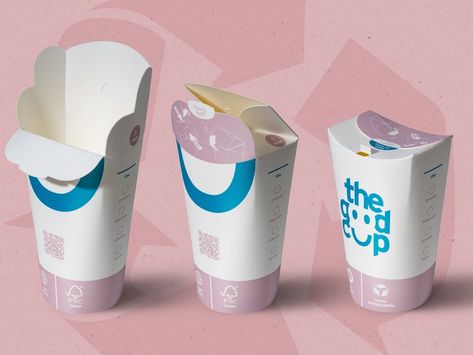 Cup Branding Design, Branding Design Ideas, Plastic Coffee Cups, Disposable Coffee Cups, Recycling Facility, Drink Containers, Plastic Coating, Coffee Packaging, Disposable Cups