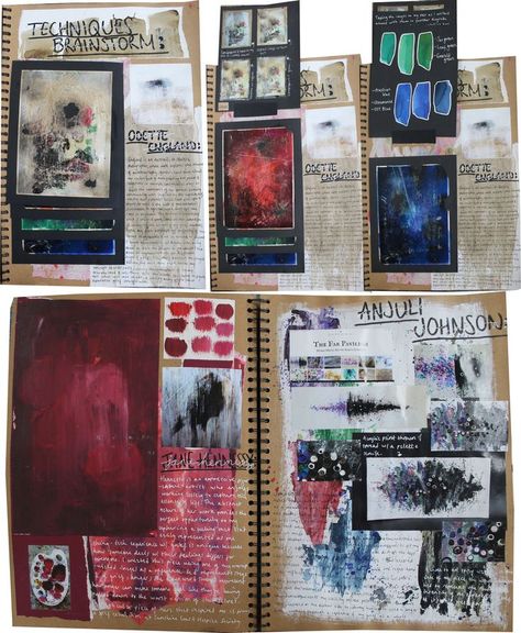 Brainstorm Art Sketchbook, A Level Art Sketchbook Landscapes, Abstract Gcse Art, Backgrounds For Sketchbooks, Gcse Art Brainstorm, Oil Pastel Gcse Art Page, Alevel Art Background Ideas, Background For Sketchbook, Poppys Aesthetic