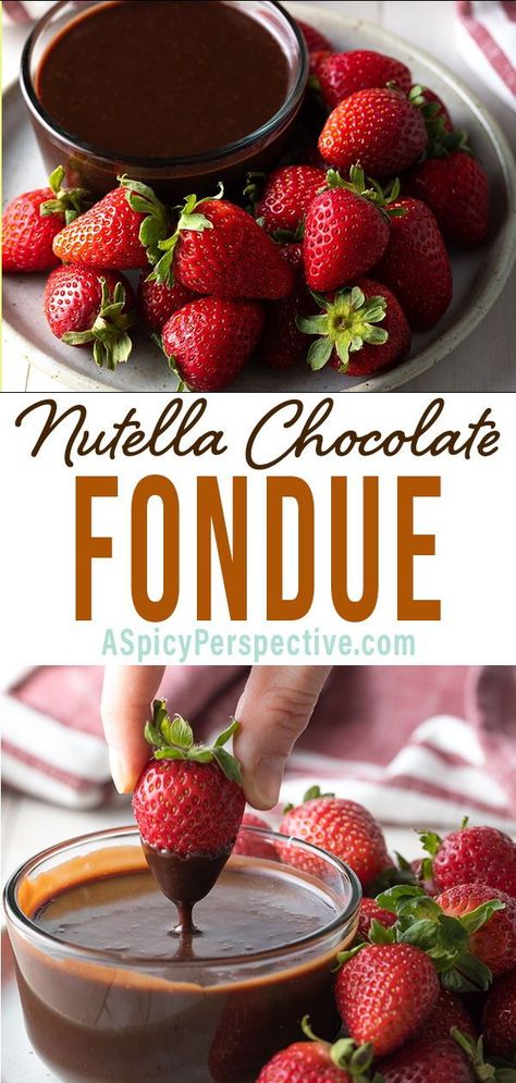 Nutella Fondue Recipe, Breakfast Fondue, Nutella Fondue, Fondue Chocolate Recipe, Fondue Dessert, Dessert Fondue Recipes, Lemon Blueberry Dessert Recipes, How To Make Fondue, Creative Easter Desserts