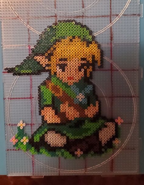 Colorful link artkal mini beads legend of zelda Fused Shadow Zelda, Link Perler Beads Pattern, Korok Zelda Perler, New Perler Bead Patterns, Zelda Beads Pattern, Perler Bead Patterns Nintendo, Legend Of Zelda Perler Bead Patterns, Nintendo Perler Beads, Legend Of Zelda Crafts