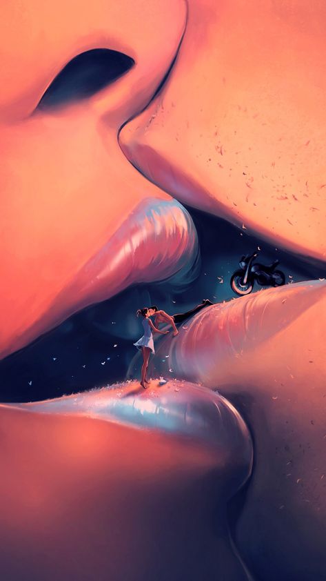 Cyril Rolando, Digital Paintings, Grid Design, Couple Wallpaper, Romantic Art, Trippy Art, Hayao Miyazaki, Couple Art, Miyazaki