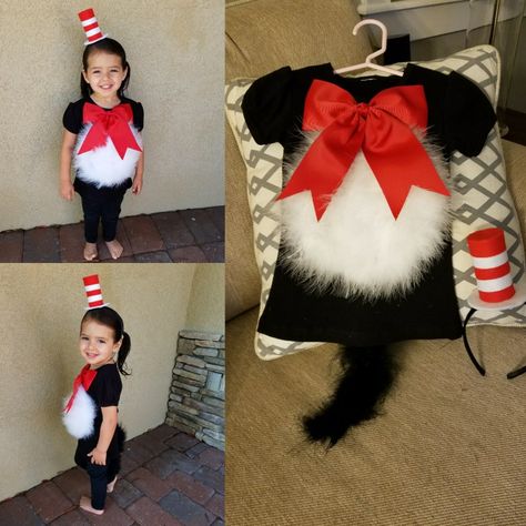 Cat In The Hat Spirit Week, Cat In The Hat Day At School Outfit, Cat In The Hat Makeup For Kids, Cat In The Hat Headband Diy, Diy Cat In The Hat Costume Kids, The Cat In The Hat Costume, Diy Cat In The Hat Hat, Diy Cat In The Hat Costume, Cat In The Hat Diy