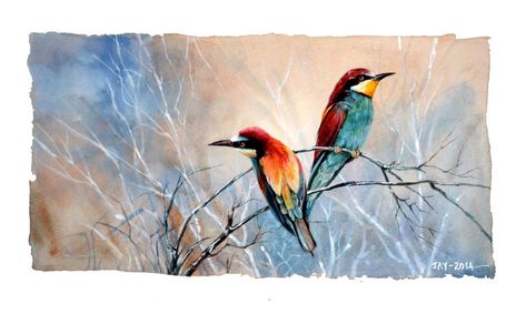 Art by abstractmusiq on deviantart Bee Eater, Best Meditation, Ink Artwork, 3d Drawings, Creative Journal, Original Photo, Wildlife Art, Drawing Tools, Bird Feathers