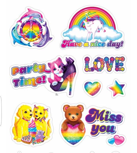 Lisa Frank Stickers Png, Lisa Frank Stickers Printable, Lisa Frank Bedroom, Moms Tattoo Ideas, 2000s Stickers, Lisa Frank Aesthetic, Lisa Frank Folders, Frank Aesthetic, Lisa Frank Birthday Party