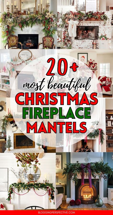 Get cozy this holiday season with these amazing Christmas mantel decorations! From elegant Christmas fireplace decor to beautiful Christmas mantle decor, these styles will warm up your home. Check out these stunning Christmas fireplace ideas on the blog. Explore more Christmas decorations, holiday decor, and Christmas mantel decorating ideas for the season! Fireplace Mantel Christmas Decor Ideas, Creative Stocking Stuffers, Christmas Mantle Decor Ideas, Room Decor To Make, Christmas Fireplace Ideas, Wreath Ideas Christmas, Christmas Tree Trends, Christmas Makeup Looks, Christmas Fireplace Mantels