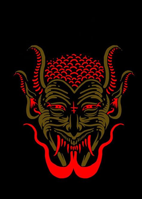 Krampus Tattoo, Medieval Engraving, Satanic Tattoo, Arte Hippy, Satanic Tattoos, Spooky Characters, Me And The Devil, Optical Illusion Tattoos, Traditional Tattoo Flash Art