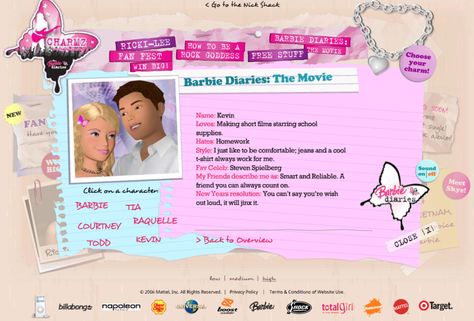 Y2k Presentation, Webcore Nostalgia, Webcore Website, Y2k Website, Y2k Webcore, Barbie Diaries, Barbie Website, 2000s Girl, Nostalgia Core