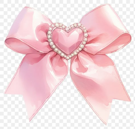 Aesthetic Scrapbook Ideas, Bow Illustration, Jewelry Drawings, Aesthetic Scrapbook, Ribbon Heart, Cork Boards, Png Coquette, Pink Posters, Jewelry Drawing