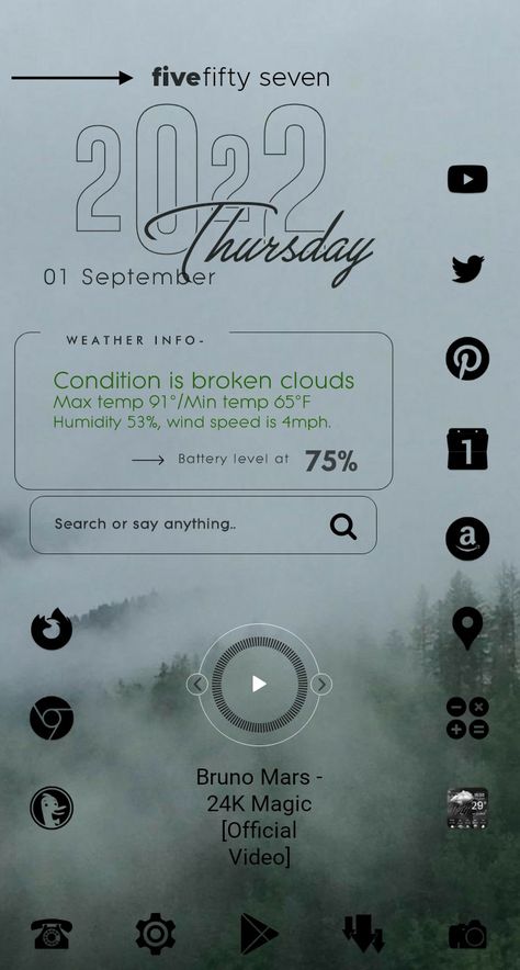 Inspired by the greenish hues of the evergreen forest. Kwgt Widgets Design, Widgets Design, Nova Launcher Setup, Broken Clouds, Phone Widget, Nova Launcher, Widget Ideas, Widget Design, Diy Mobile