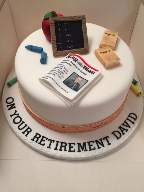 Headteacher retirement cake Teacher retirement cake Retirement Cake Ideas For Teachers, Principal Retirement Cake, Teacher Retirement Cake Ideas, Teacher Retirement Cake, Retirement Cake Ideas, Retirement Cake Decorations, Teacher Birthday Cake, Ideas For Retirement, Cake Pic