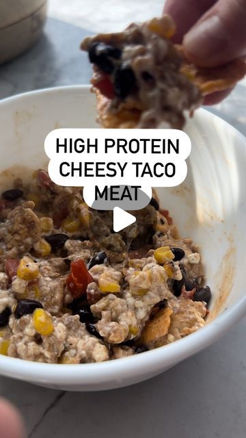 1,594 likes, 66 comments - amandanighbertrd on March 16, 2024: "Cheesy Taco Meat! Hit that save button now! 1lb lean ground chicken, turkey or beef 2 cups corn (I used frozen but you can use 1 can) 1...". Taco Bowl With Cottage Cheese, Taco Meat And Cottage Cheese, Cottage Cheese And Taco Meat, Taco Meat Cottage Cheese, Cottage Cheese And Taco Seasoning, Taco Cottage Cheese, Chicken Taco Cottage Cheese Bowl, Amanda Nighbert Recipes, Cottage Cheese Taco